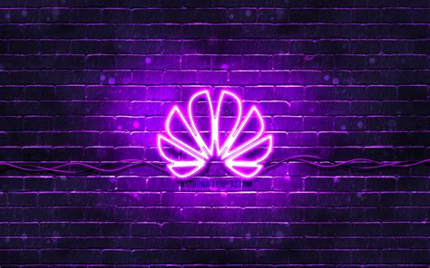 Huawei Violet Logo, 4k, Violet Brickwall, Huawei Logo, - Fondos De ...