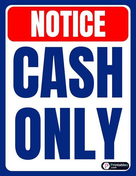 20+ Printable Cash Only Sign | Download FREE PDFs