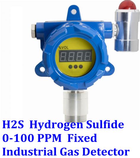 H2S Hydrogen Sulfide Fixed Gas Detector With Display Alarm Industrial ...