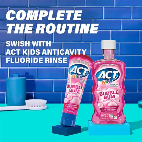 Buy ACT Kids Anticavity Fluoride Toothpaste 4.6 oz. Bubble Gum Blowout ...