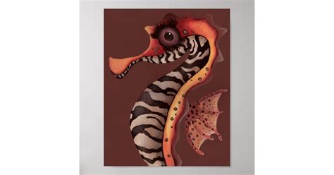 Zebra Seahorse Poster | Zazzle