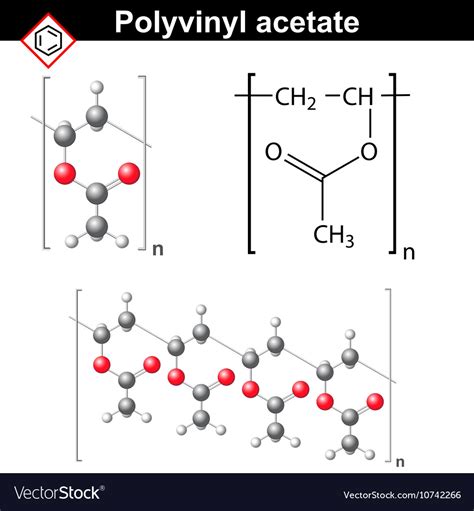 Polyvinyl acetate polymer chemical structure Vector Image