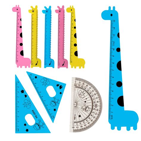 FangNymph Cute Student Kids Drafting Stencil Ruler Cartoon Giraffe ...