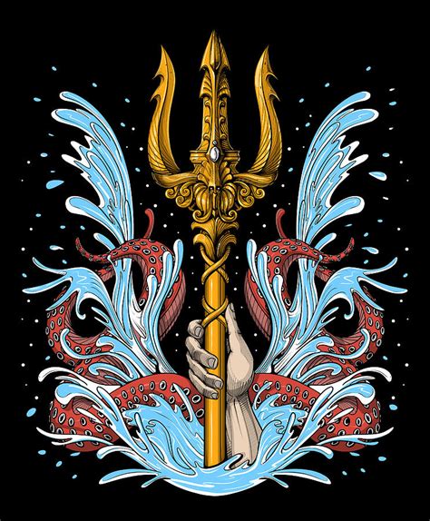 Poseidon Trident Digital Art by Nikolay Todorov - Pixels