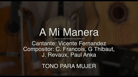 A Mi Manera - Puro Mariachi Karaoke - Vicente Fernandez - TONO PARA ...