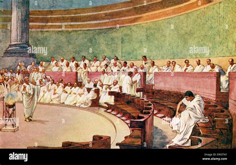 The Roman Empire - the Senate assembled in a temple. Romans, white ...