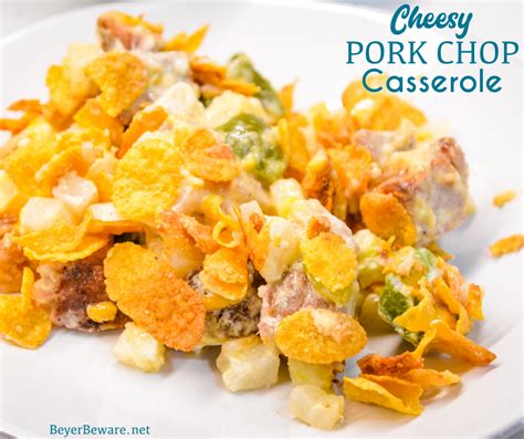 Cheesy pork chop casserole is the perfect way to use leftover pork ...