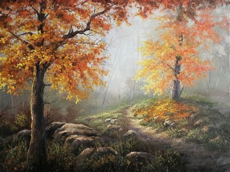 Learn How To Paint An AUTUMN Landscape In OILS! | Landscape paintings ...