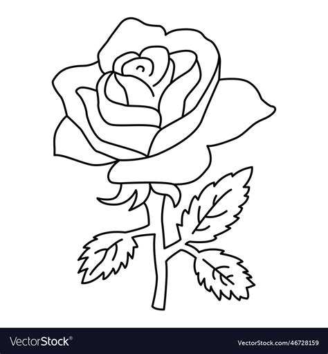 Rose flower cartoon Royalty Free Vector Image - VectorStock