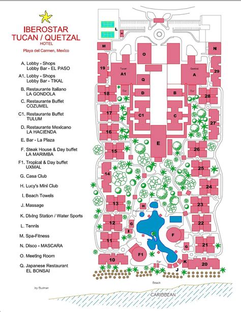 Map Layout Iberostar Tucan Quetzal Connecting rooms are Building #27 on ...