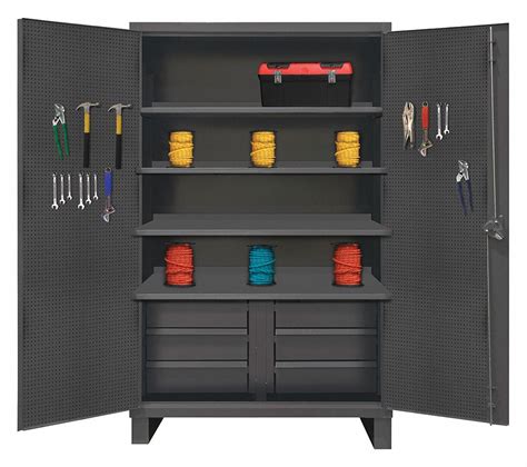 DURHAM MFG Heavy Duty Pegboard Cabinet, Gray, 78 in H X 48 in W X 24 in ...