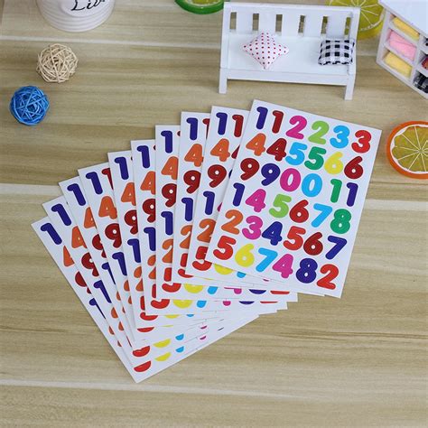 10 Sheets A Pack Number Stickers Labels for Scrapbooking Decoration ...