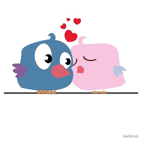 "Two cartoon birds kissing" by berlinrob | Redbubble