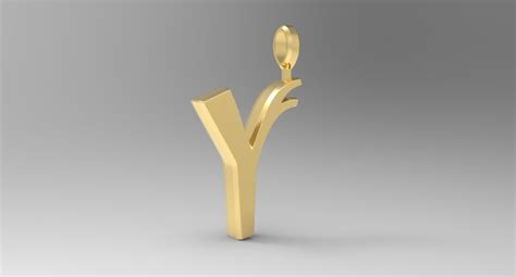 Y Letter Pendant Gold 3D model - TurboSquid 1903384