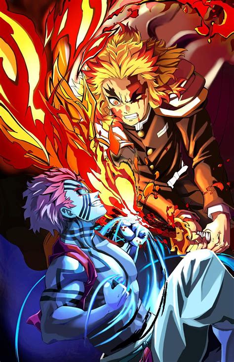 Discover 59+ rengoku vs akaza wallpaper super hot - in.cdgdbentre