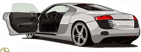 SeleOfficialART: Audi R8 drawings on ms paint