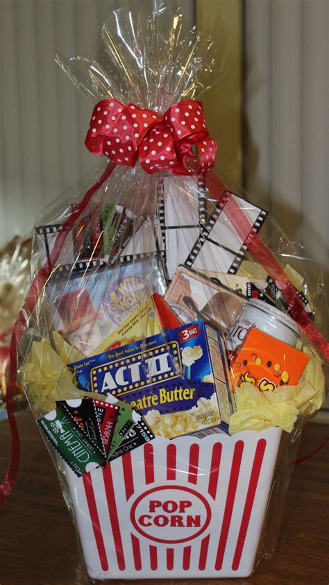 Home Movie night basket. I must find a bucket like this! ;) | Movie ...