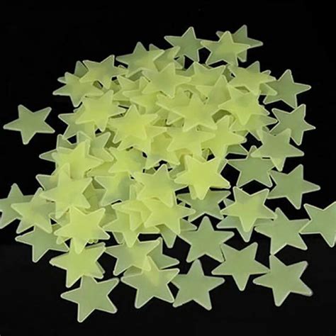 Gow In The Dark Star Stickers Decal Noctilucent Stars Home Wall 100pcs ...