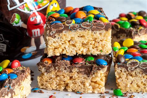 Gluten-free M&M's Rice Crispy Squares Recipe (No-bake)