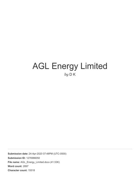 AGL Energy Limited PDF | PDF