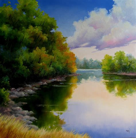 Nel's Everyday Painting: Quiet Lake Shore - SOLD