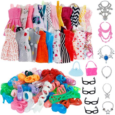 Buy 32 Item/Set Doll Accessories=10 Mix Fashion Cute Dress+ 4 Glasses+ ...