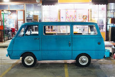 "Adorable Vintage Blue Mini Van For Sale" by Stocksy Contributor ...