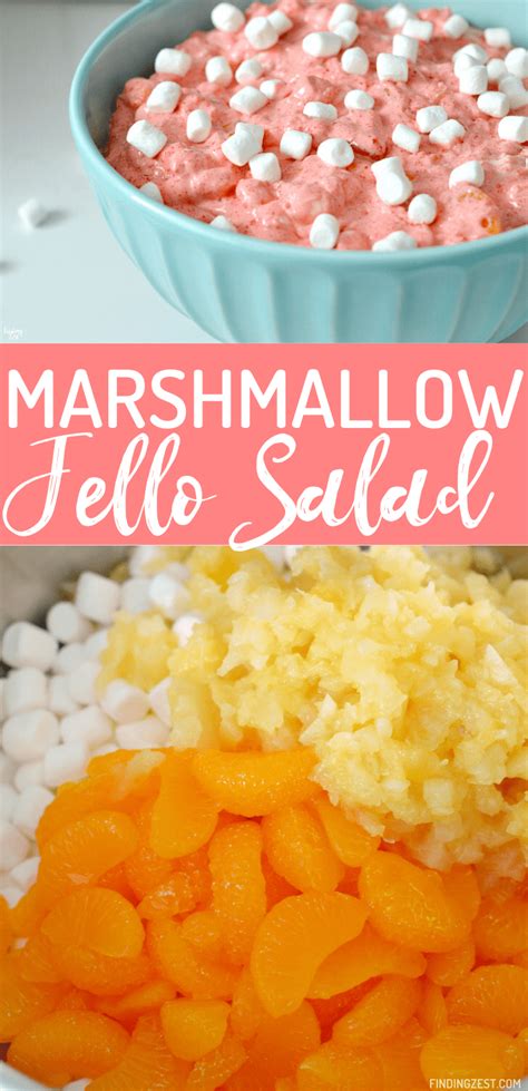 Marshmallow Jello Salad with Cool Whip - Finding Zest