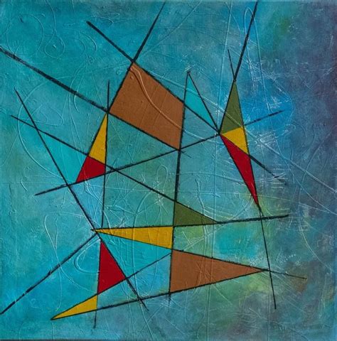 Abstract Mid century modern geometric art Painting | Modern geometric ...