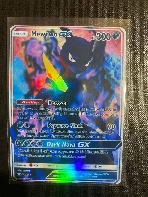 Shadow Mewtwo GX Golden Pokemon Cards In English Iron Metal Pokmo ...