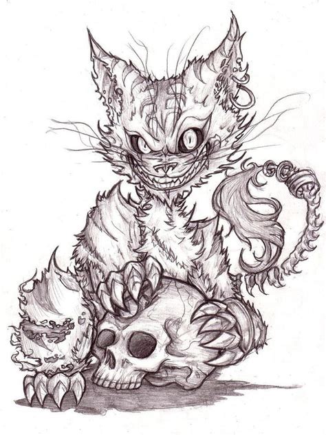 Tattoo Art Drawings, Dark Art Drawings, Animal Drawings, Cheshire Cat ...