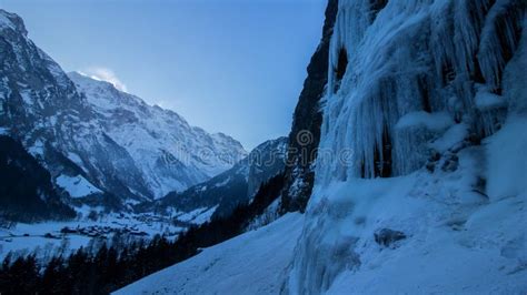 A Winter Landscape in Switzerland Stock Image - Image of glacier ...