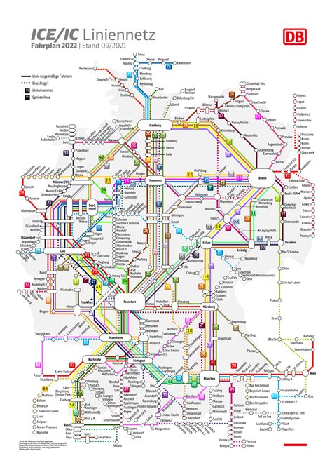 German ICE/IC Railway Network. By Deutsche Bahn (2021) : r/TransitDiagrams