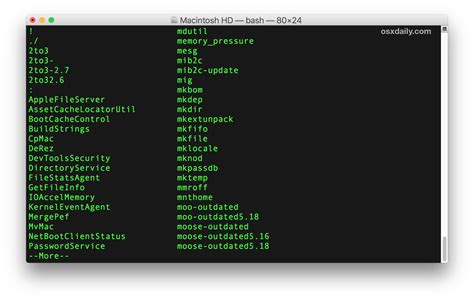 How to List Every Terminal Command on Mac OS