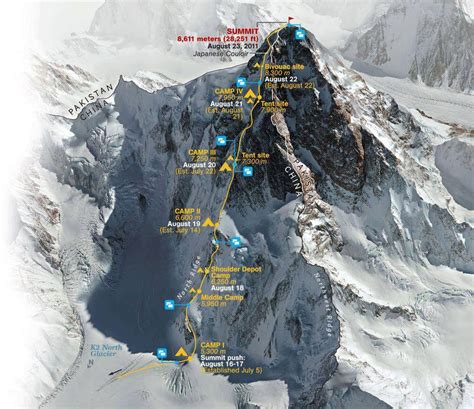 Climbing routes For K2 Mountain Climbing, Rock Climbing, National ...