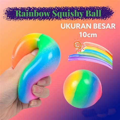 Jual Rainbow Squishy balls / Stress Ball UKURAN BESAR 10CM Penghilang ...