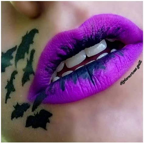 Halloween Makeup and Lip art - Bat Wing