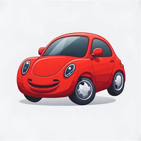 Premium Vector | Red car emoticon funny car face character smiles icons ...