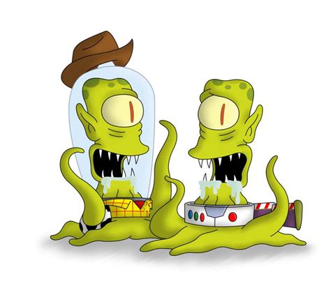 two green cartoon characters sitting next to each other with their ...