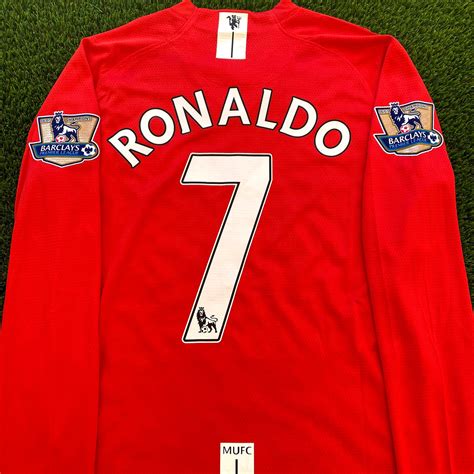 Ronaldo 2008 Manchester United Jersey EPL Patches Long Sleeve | Etsy