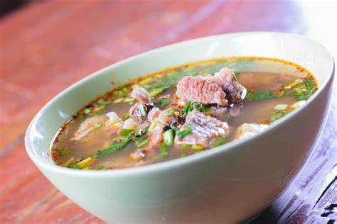 Spicy Hot and Sour Soup with Beef Stock Image - Image of nutrient ...