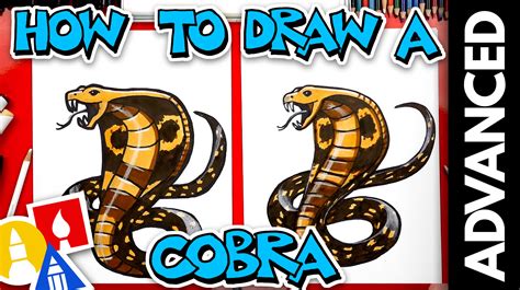 How To Draw A Snake - Cobra - Advanced - Art For Kids Hub