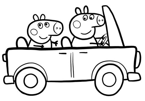 Coloring Page Peppa Pig Bus Coloring Pages