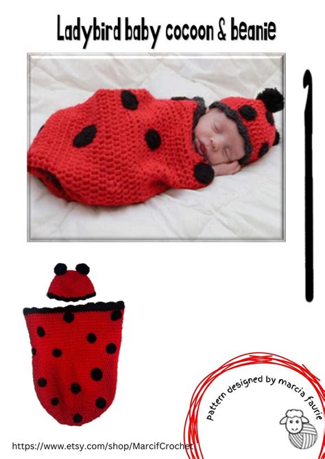 BABY COCOON Crochet Pattern : LADYBIRD - Etsy