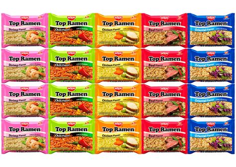 Nissin Instant Ramen Noodles Variety Pack 5 Flavors by Variety Fun (20 ...