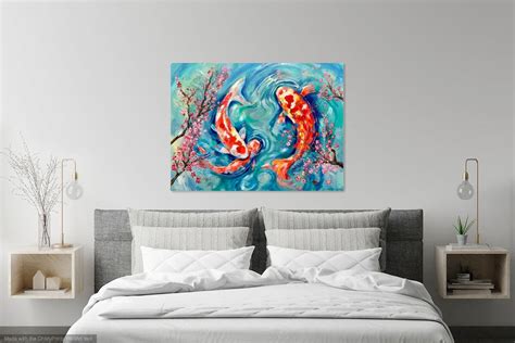 Koi Fish Painting Print Colorful Large Scale Fish Decor Fish - Etsy