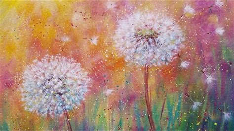 Dandelion Wildflowers LIVE Beginner Acrylic Painting Tutorial ...