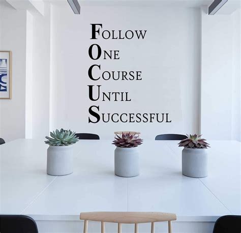 Motivational Office Wall Decal Focus Workplace Definition | Vinyl wall ...