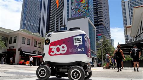 Food delivery robots take to the streets of Florida