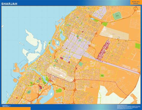 Sharjah map in Emirates | Wall maps of the world & countries for Australia